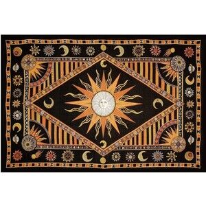 Sun Tapestry Wall Hanging Indian Mandala Boho Hippie Celestial Psychedelic Dorm